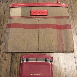 Burberry Beige and Red Wallet